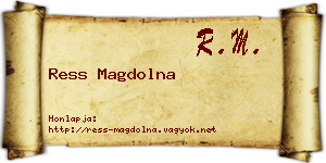 Ress Magdolna névjegykártya